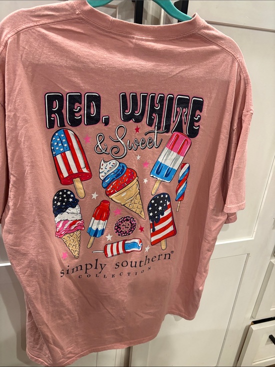 Simply Southern Tops - Simply Southern Pink 'Red, White & Sweet' Ice Cream Graphic Tee